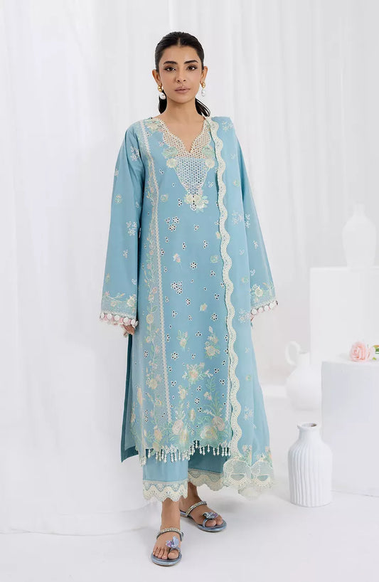 Fiona - 3 Piece Embroidered Lawn - Glacea