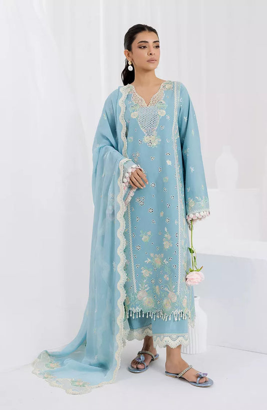 Fiona - 3 Piece Embroidered Lawn - Glacea