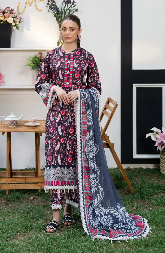 Fiona - 3 Piece Printed Lawn - Hydrangea