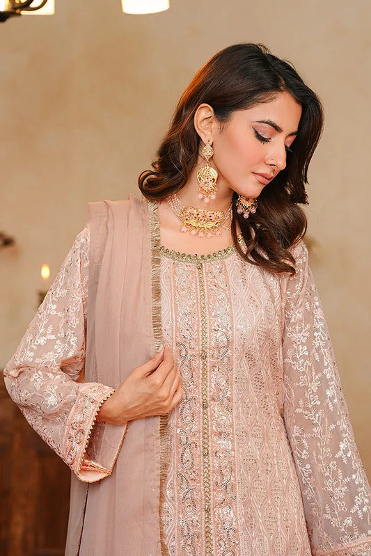 Alsiyaab - Adaa e Khaas - 3 Piece - Sana - Peach