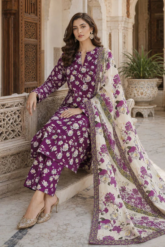 Kleren - Digital Printed Doria Lawn - F-26 - Unstitched