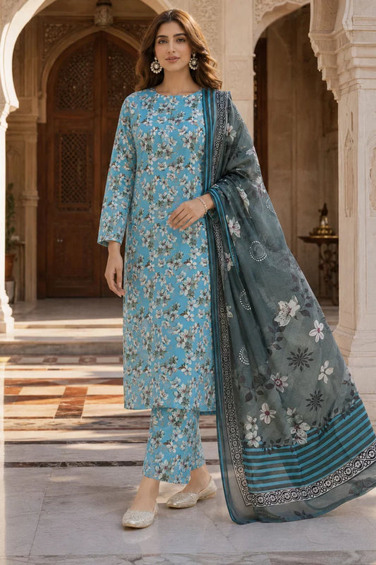 Kleren - Digital Printed Doria Lawn - F-40 - Unstitched