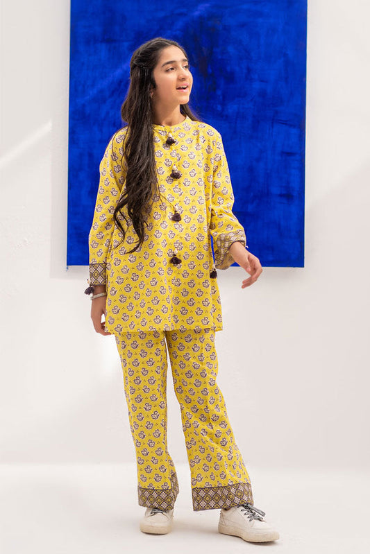 Senorita - GAC-02382 | Yellow & Multicolor | Casual 2 Piece Suit | Cotton Khaddar Printed