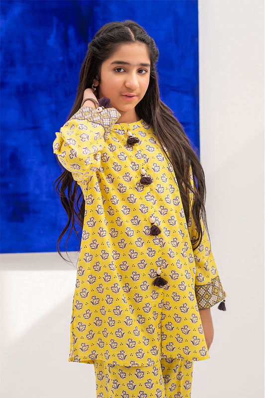 Senorita - GAC-02382 | Yellow & Multicolor | Casual 2 Piece Suit | Cotton Khaddar Printed