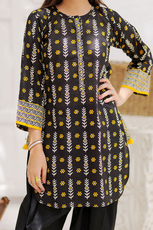 Senorita - GAD-02357 | Black & Multicolor | Casual 3 Piece Suit | Cotton Lawn Printed