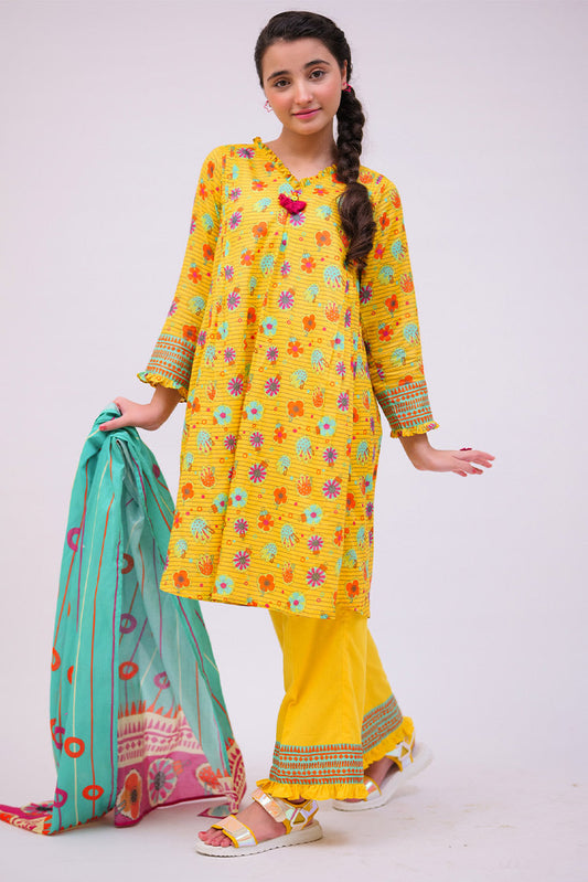 Picture of <!--bgf-->Senorita - GAD-02751 | Yellow & Multicolor | Casual 3 Piece Suit | Cotton Lawn Printed - Available at Raja Sahib