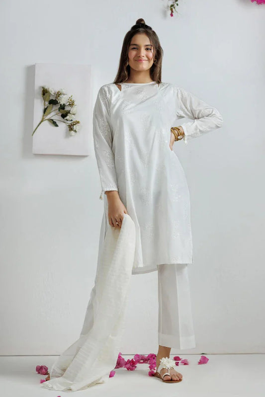 GAD-03139 | White | Casual 3 Piece Suit | Cotton Lawn Printed