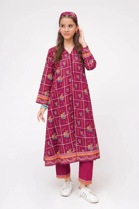 Senorita - Magenta & Multicolor - Casual 3 Piece Suit - GAD-03645