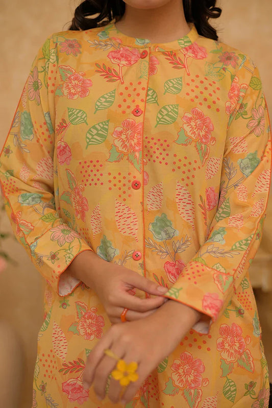 Picture of GAC-02944 | Yellow & Multicolor | Casual 2 Piece Suit | Polyester Lawn Printed - Available at Raja Sahib