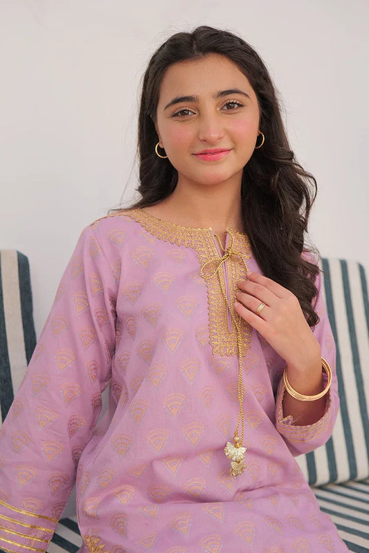 Picture of <!--awm-->GBD-02912 | Purple & Gold | Casual Plus 3 Piece Suit | Cotton Jacquard - Available at Raja Sahib