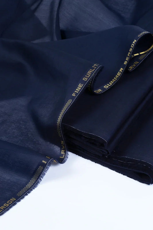 Fabrich - Premium Cotton-Lawn Unstitched Kameez Shalwar - Navy