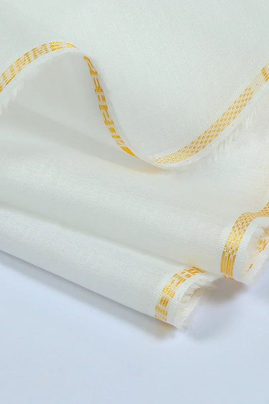 Fabrich - Classic Cotton-Lawn Unstitched Kameez Shalwar - Off-White