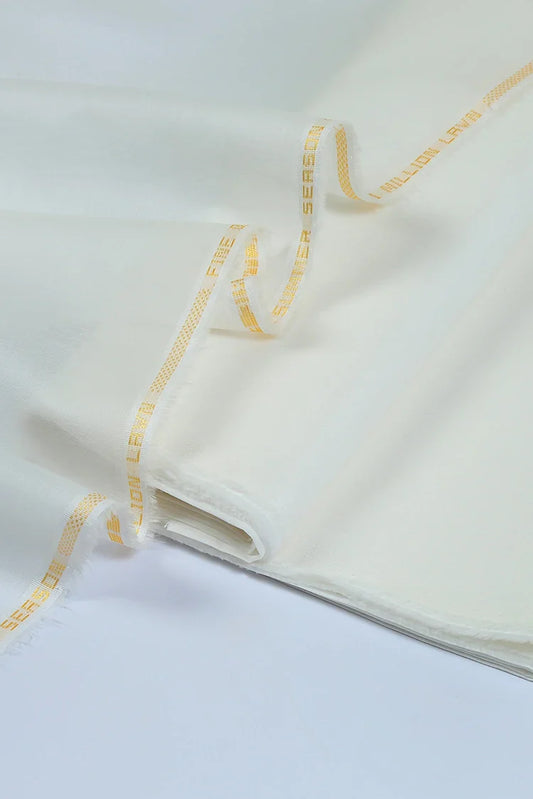 Fabrich - Classic Cotton-Lawn Unstitched Kameez Shalwar - Off-White