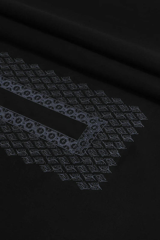 Fabrich - Men's Embroidered Unstitch Kameez Shalwar-Black