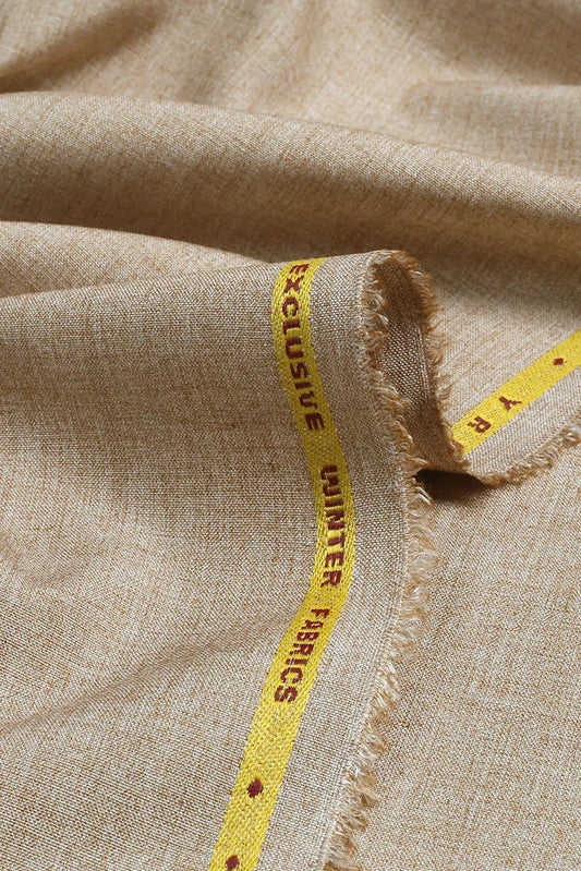 Fabrich - Men's Unstitch Textured Poly Blend Kameez Shalwar - Beige