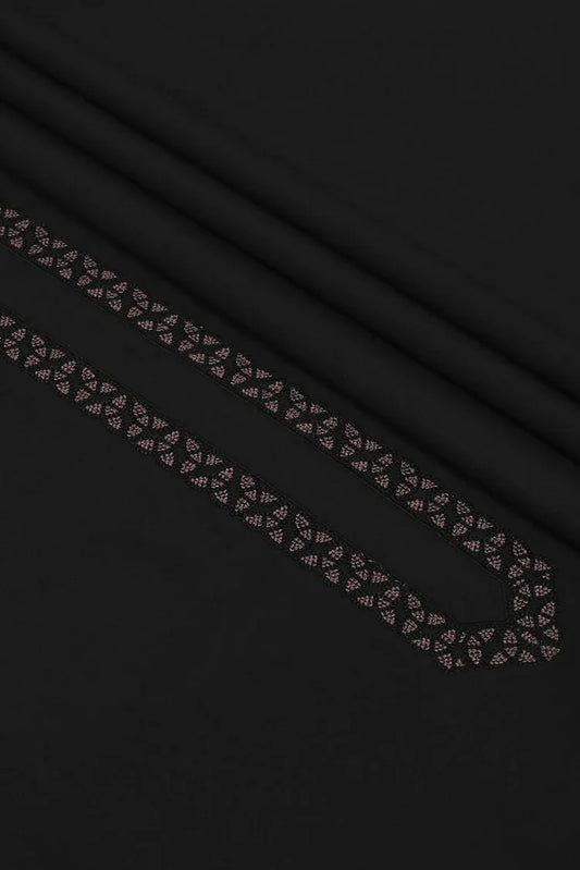 Fabrich - Men's Unstitch Embroidered Kameez Shalwar - Black