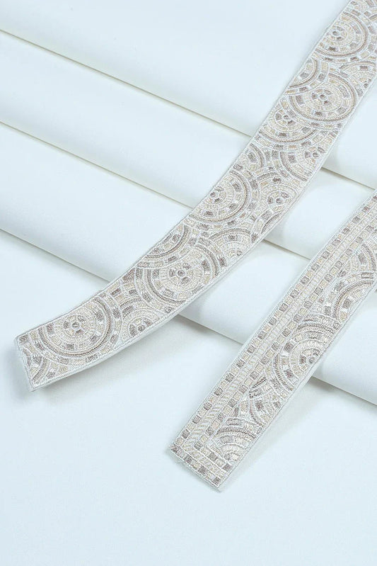 Fabrich - Men's Unstitch Multi-Colored Embroidered Kameez Shalwar - Off White