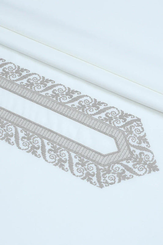 Fabrich - Men's Unstitch Cotton Thread Embroidered Kameez Shalwar - Off White