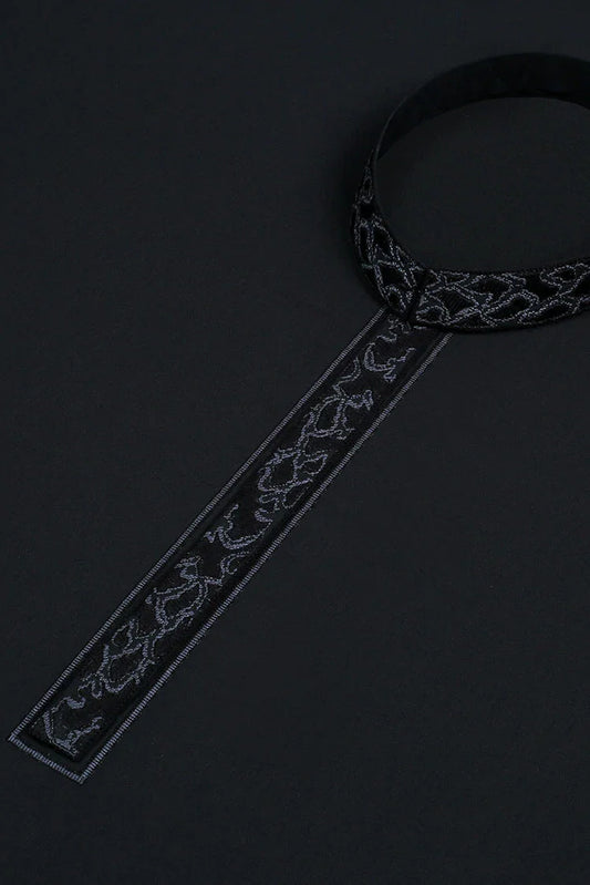 Fabrich - Men's Unstitch Multi-Colored Embroidered Kameez Shalwar - Black