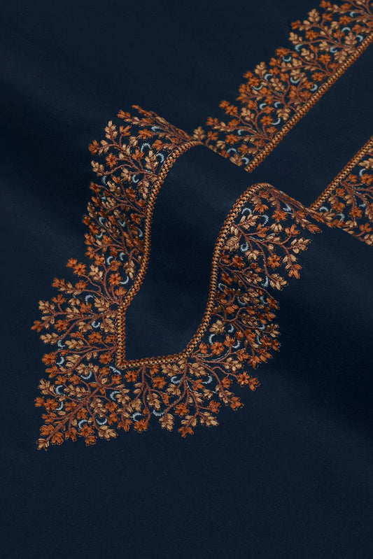 Fabrich - Men's Kashmiri Embroidered Wash & Wear Unstitch Kameez Shalwar - Navy