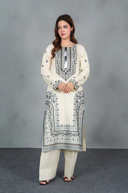 Gulle Eida - 2 Piece Kurta Set - Creamy Moon
