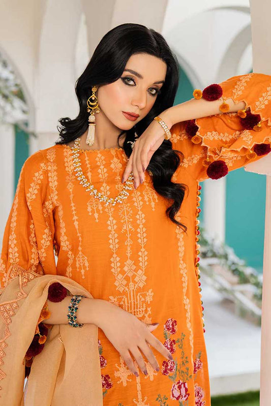 Picture of <!--caf-->Hemstitch - Marigold Arzu Luxury Lawn Collection - Available at Raja Sahib