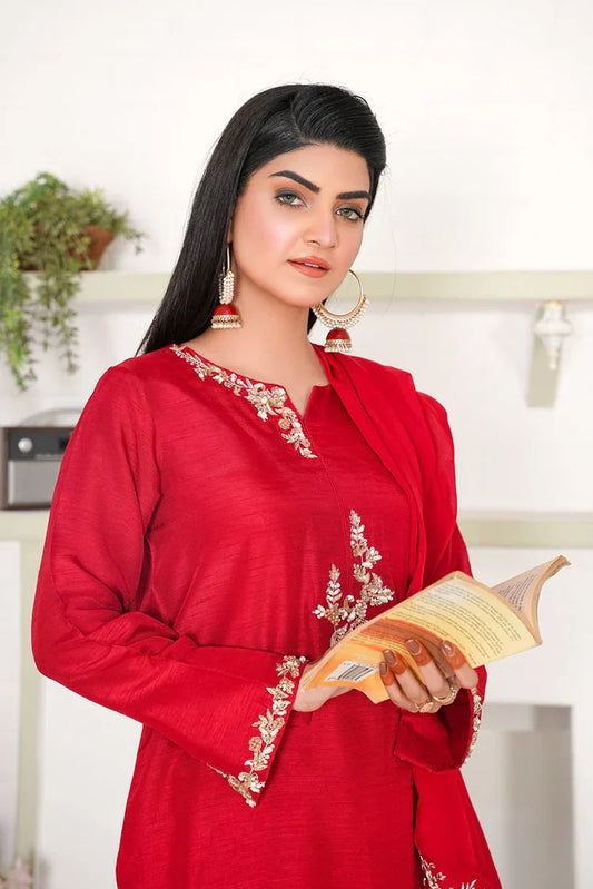 Picture of <!--bbt-->Hadia Batool - Celeste Pret Collection - Red Rouge - Available at Raja Sahib