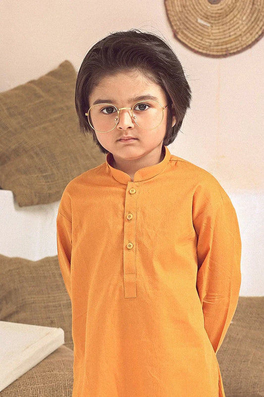 Picture of Istor - Stitched - Kids Kurta - Orange - IST-102 - Available at Raja Sahib