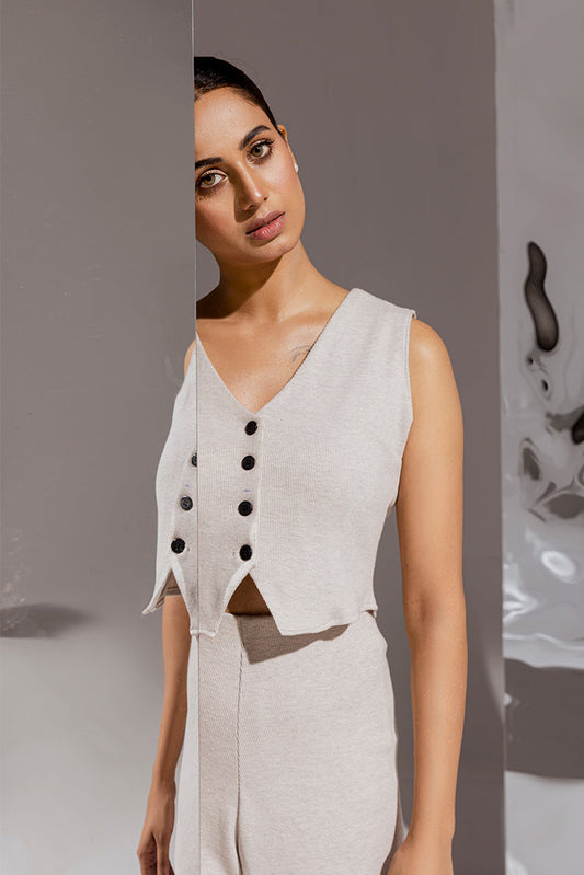 Picture of <!--mq-->The Slay Wear - Co-ord Set - Ivory Co-Ord - Available at Raja Sahib