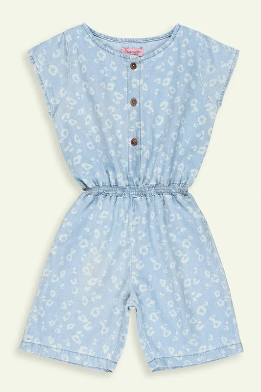 Ixample - Girls Printed Denim Playsuit