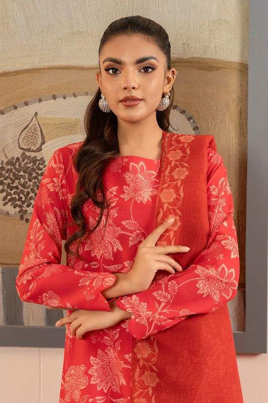 Picture of <!--bdo-->Stitch Vibes - Basic Wear Pret - 3 PC - Coral Dress - Available at Raja Sahib