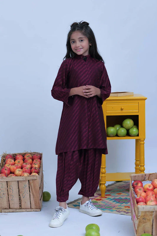 KAC-02774 | Shocking Pink & Black | Casual 2 Piece Suit | Acrylic Fabric