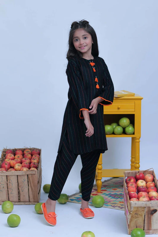 KAC-02775 | Black & Multicolor | Casual 2 Piece Suit | Acrylic Fabric
