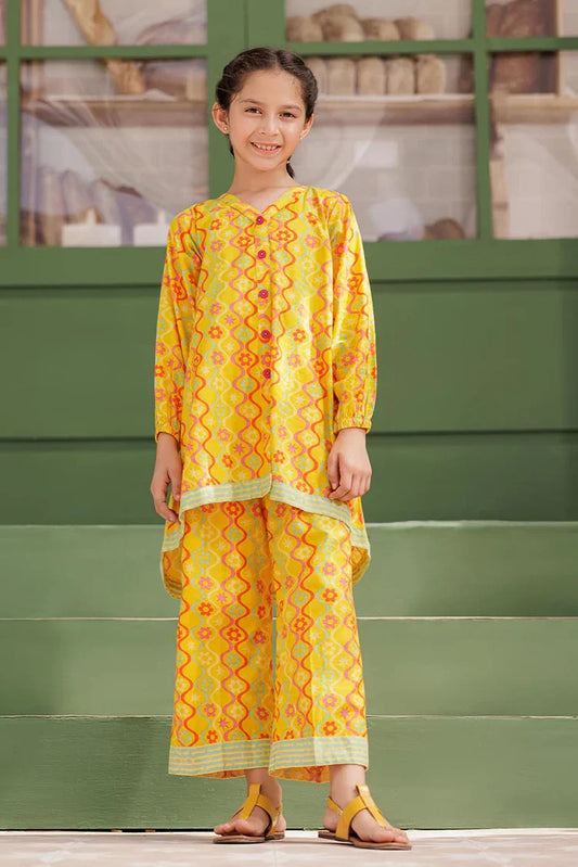 KAC-03141 | Yellow & Multicolor | Casual 2 Piece Suit | Cotton Dobby Printed