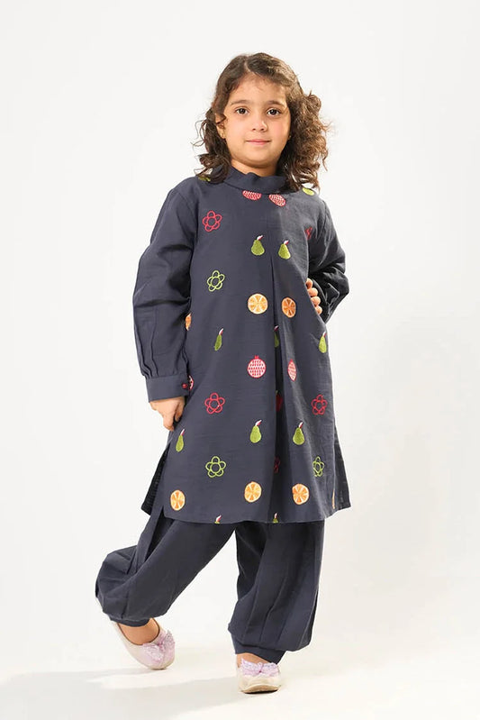 Kids winter clothes | N.Blue | Casual 2 Piece Suit | Cotton Khaddar Dyed | KAC-03175