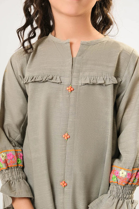 Kids winter clothes | Grey | Casual 2 Piece Suit | Cotton Khaddar Dyed | KAC-03181