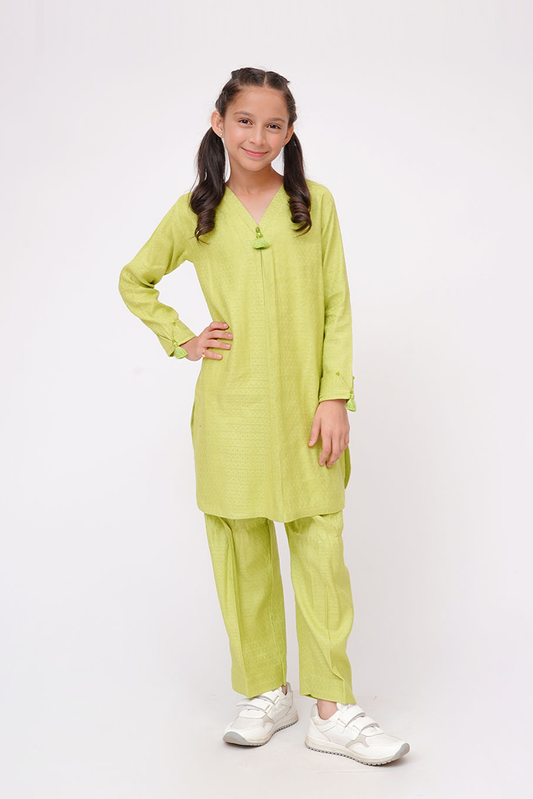 Senorita - Mehndi Green - Casual 2 Piece Suit - KAC-03586