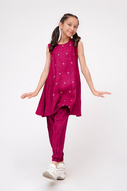Senorita - Magenta & Silver - Casual 2 Piece Suit - KAC-03603