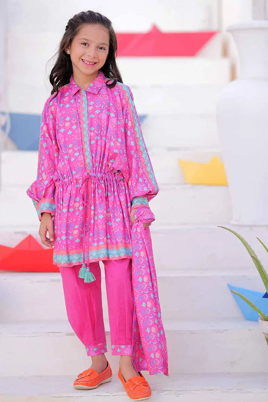 KAD-02498 | Purple & Multicolor | Casual 3 Piece Suit | Marina Fabric Printed