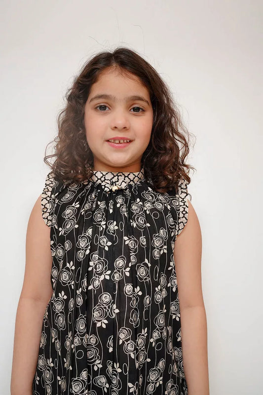 Senorita - Kids Casual Dress - Black & Fawn - Casual 3 Piece Suit - KAD-03494