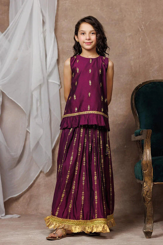 KDD-03069 | Purple & Gold | Formal 3 Piece Suit | Viscose Chambray Katan