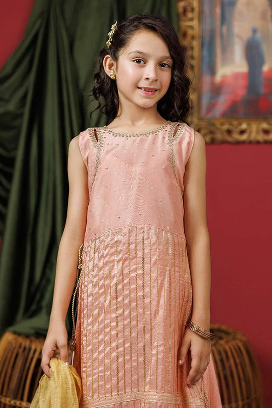 KDD-03106 | Peach & Gold | Formal 3 Piece Suit | Viscose Raw-Silk