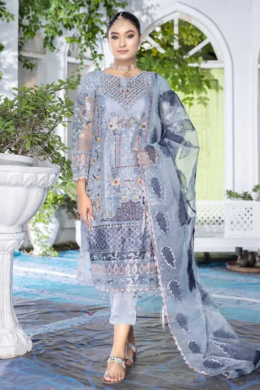 Picture of <!--bba-->Ketifa - Formals Unstitched Collection - Floral Gray - Available at Raja Sahib