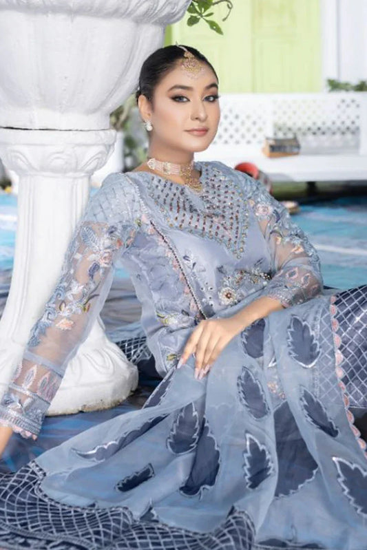 Picture of <!--bba-->Ketifa - Formals Unstitched Collection - Floral Gray - Available at Raja Sahib