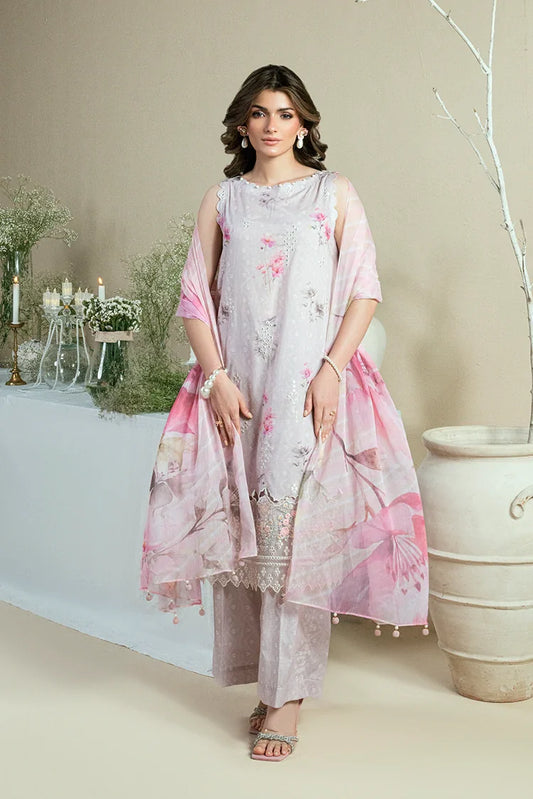 Kaanthaa - Kunep - Lawn Unstitched - 3 Piece - 005 - Mauve