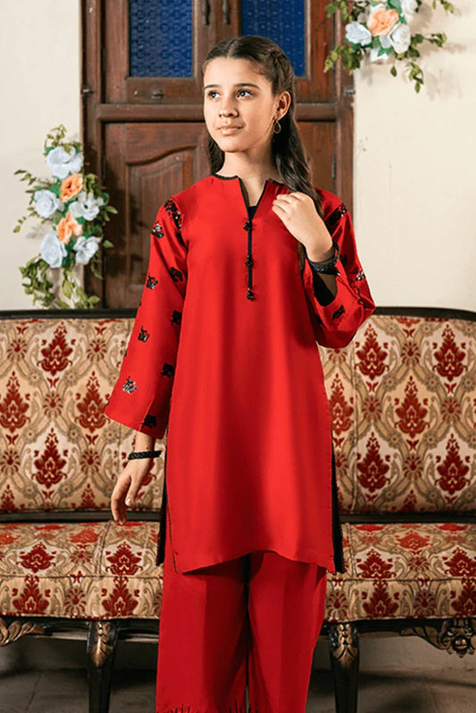 Kaanthaa - 2 Piece - Stitched - Surkhab