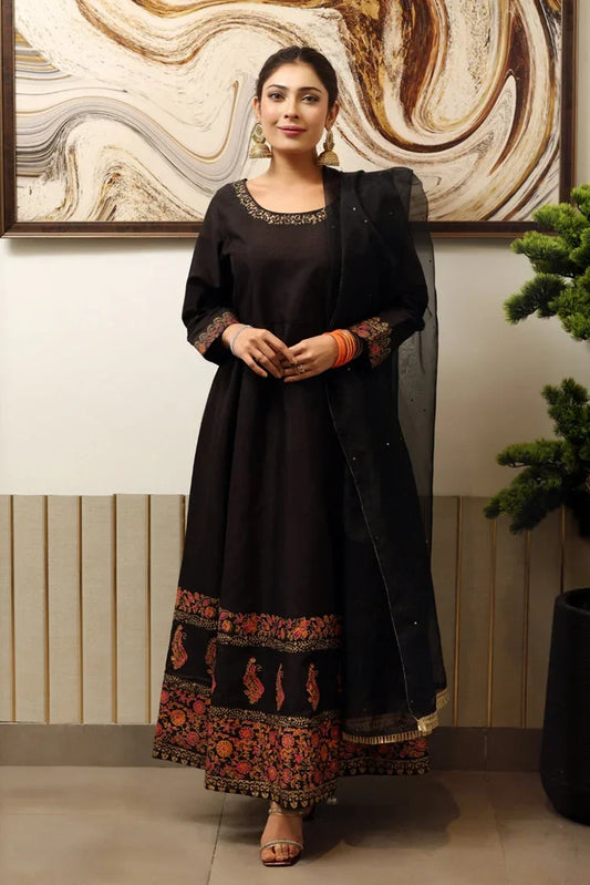 Picture of <!--xx-->Emeralds - Block Printed Festive Pret - Kala Jora - Available at Raja Sahib