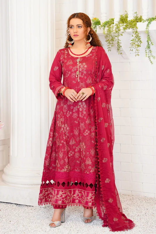 Picture of <!--kt-->Threads & Weaves - 3 Pc Embroidered Lawn Suit - L23104 - Available at Raja Sahib