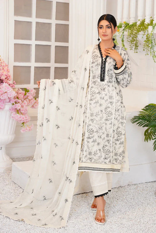 Picture of <!--ks-->Threads & Weaves - 3 Pc Embroidered Lawn Suit - L23108 - Available at Raja Sahib