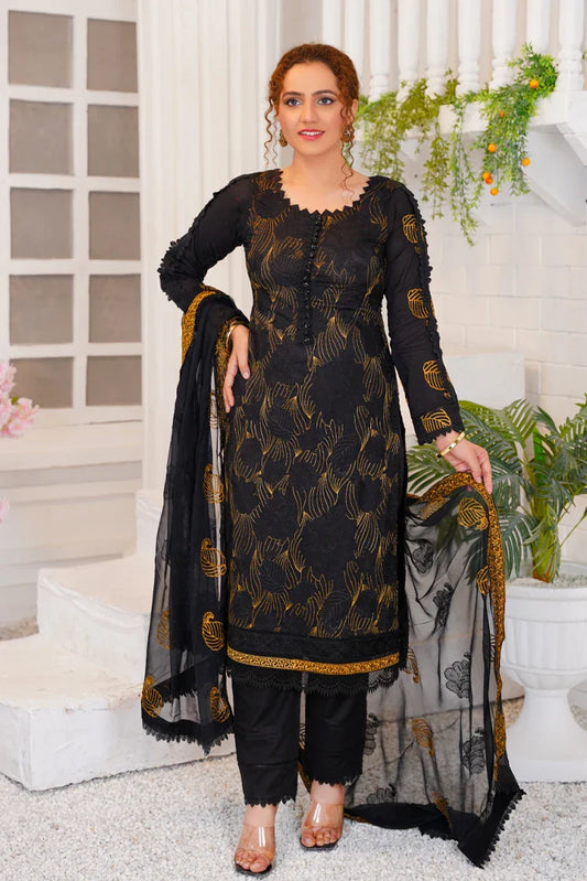 Picture of <!--kr-->Threads & Weaves - 3 Pc Embroidered Lawn Suit - L23109 - Available at Raja Sahib